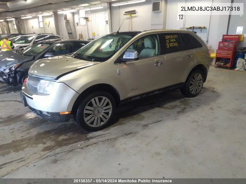 2010 Lincoln Mkx VIN: 2LMDJ8JC3ABJ17318 Lot: 20158357