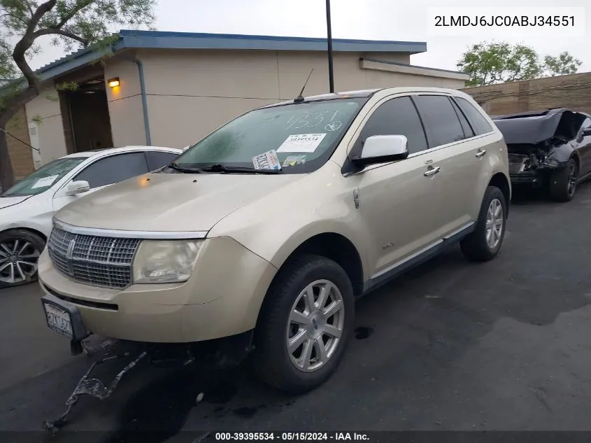 2LMDJ6JC0ABJ34551 2010 Lincoln Mkx