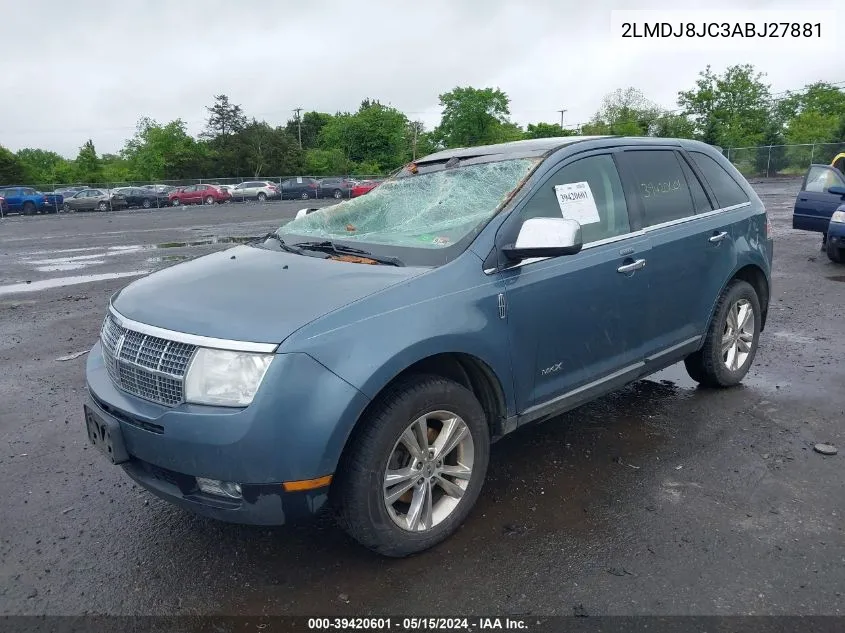 2010 Lincoln Mkx VIN: 2LMDJ8JC3ABJ27881 Lot: 39420601