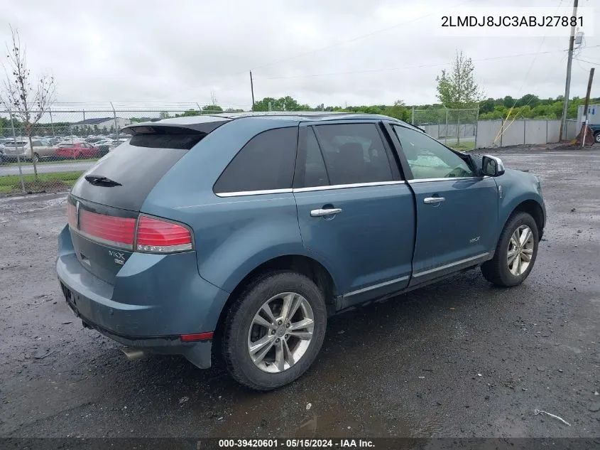 2010 Lincoln Mkx VIN: 2LMDJ8JC3ABJ27881 Lot: 39420601