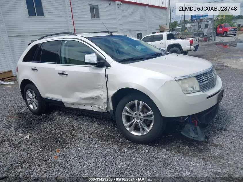 2010 Lincoln Mkx VIN: 2LMDJ6JC0ABJ28748 Lot: 39429268