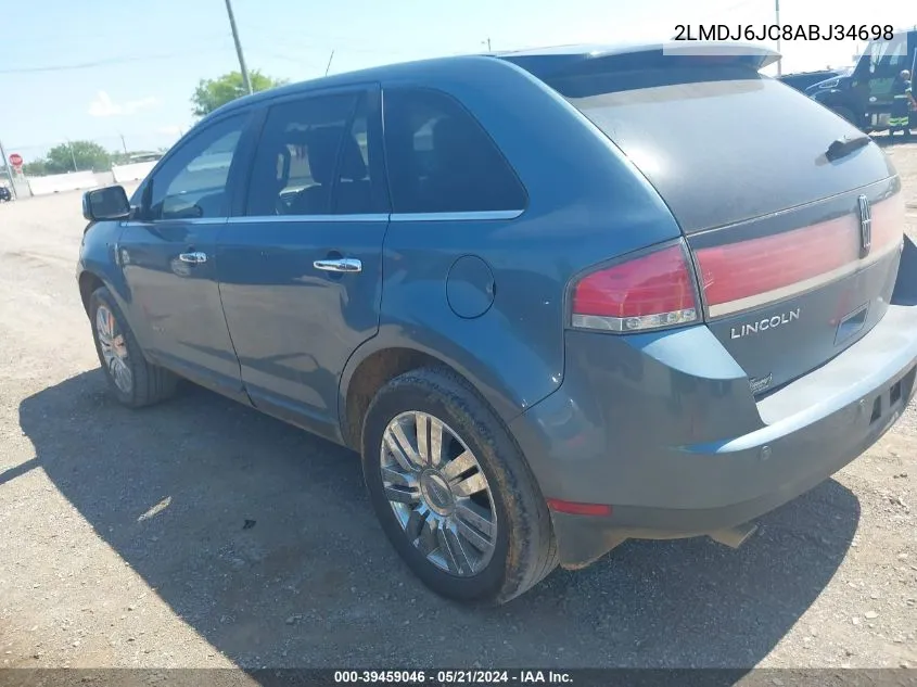 2010 Lincoln Mkx VIN: 2LMDJ6JC8ABJ34698 Lot: 39459046