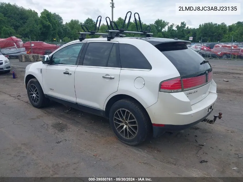 2010 Lincoln Mkx VIN: 2LMDJ8JC3ABJ23135 Lot: 39550761