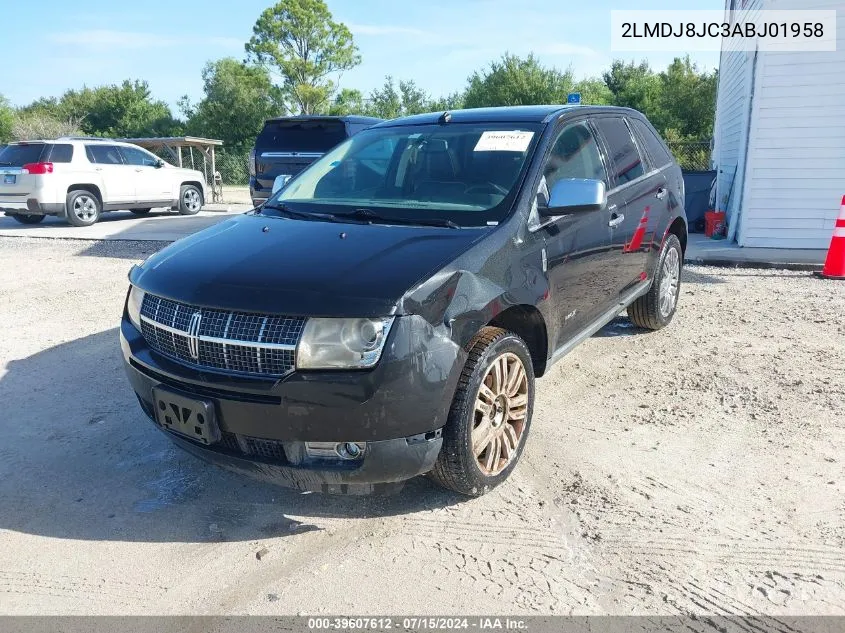 2010 Lincoln Mkx VIN: 2LMDJ8JC3ABJ01958 Lot: 39607612