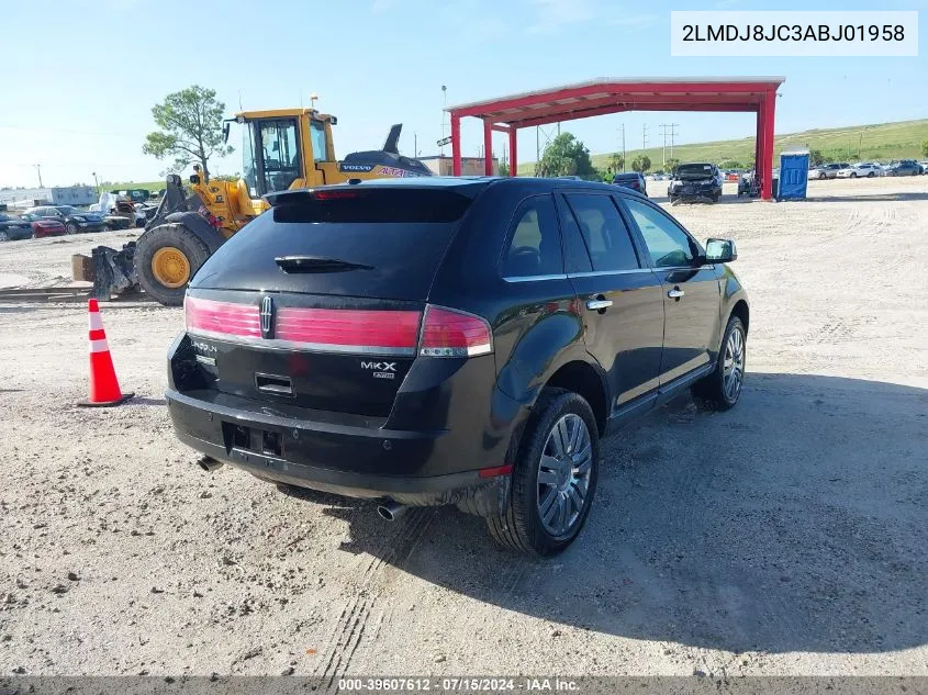 2010 Lincoln Mkx VIN: 2LMDJ8JC3ABJ01958 Lot: 39607612