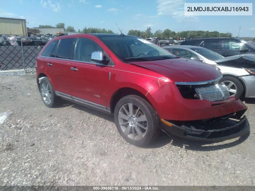 2010 Lincoln Mkx VIN: 2LMDJ8JCXABJ16943 Lot: 39656716