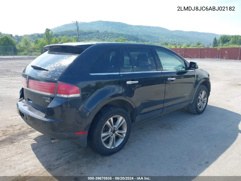 2010 Lincoln Mkx VIN: 2LMDJ8JC6ABJ02182 Lot: 39670935