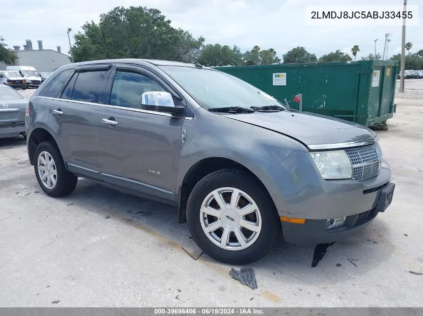 2010 Lincoln Mkx VIN: 2LMDJ8JC5ABJ33455 Lot: 39696406