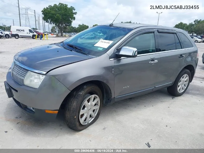 2010 Lincoln Mkx VIN: 2LMDJ8JC5ABJ33455 Lot: 39696406