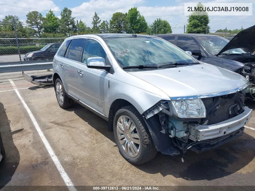 2010 Lincoln Mkx VIN: 2LMDJ6JC3ABJ19008 Lot: 39712613