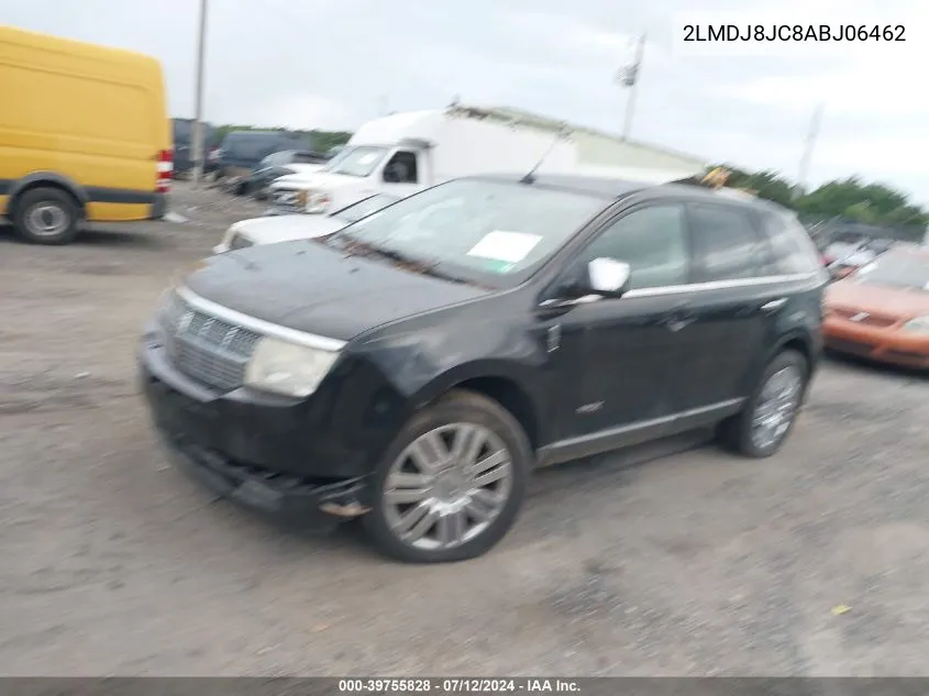 2010 Lincoln Mkx VIN: 2LMDJ8JC8ABJ06462 Lot: 39755828