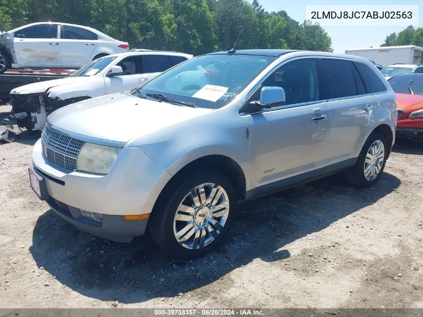 2010 Lincoln Mkx VIN: 2LMDJ8JC7ABJ02563 Lot: 39758357