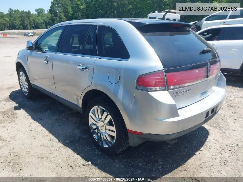 2010 Lincoln Mkx VIN: 2LMDJ8JC7ABJ02563 Lot: 39758357