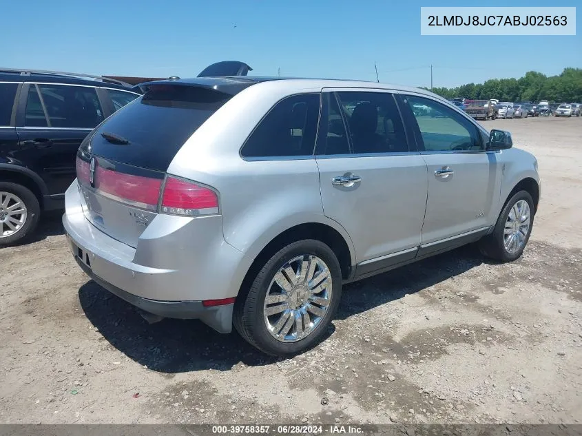 2010 Lincoln Mkx VIN: 2LMDJ8JC7ABJ02563 Lot: 39758357