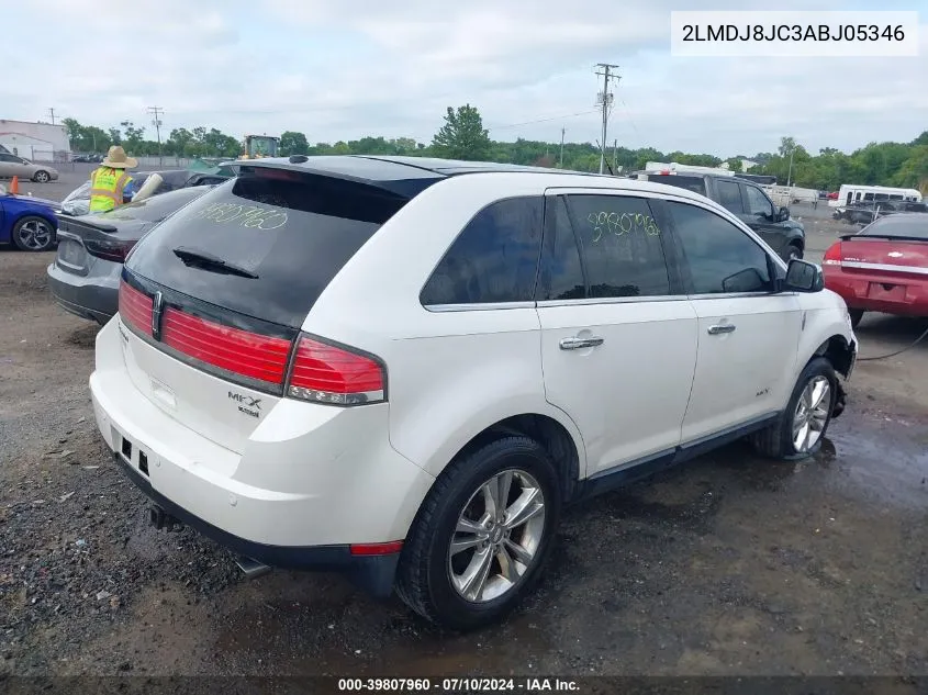 2010 Lincoln Mkx VIN: 2LMDJ8JC3ABJ05346 Lot: 39807960