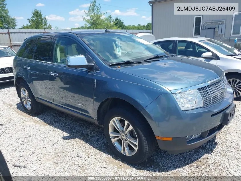 2010 Lincoln Mkx VIN: 2LMDJ8JC7ABJ26409 Lot: 39838658