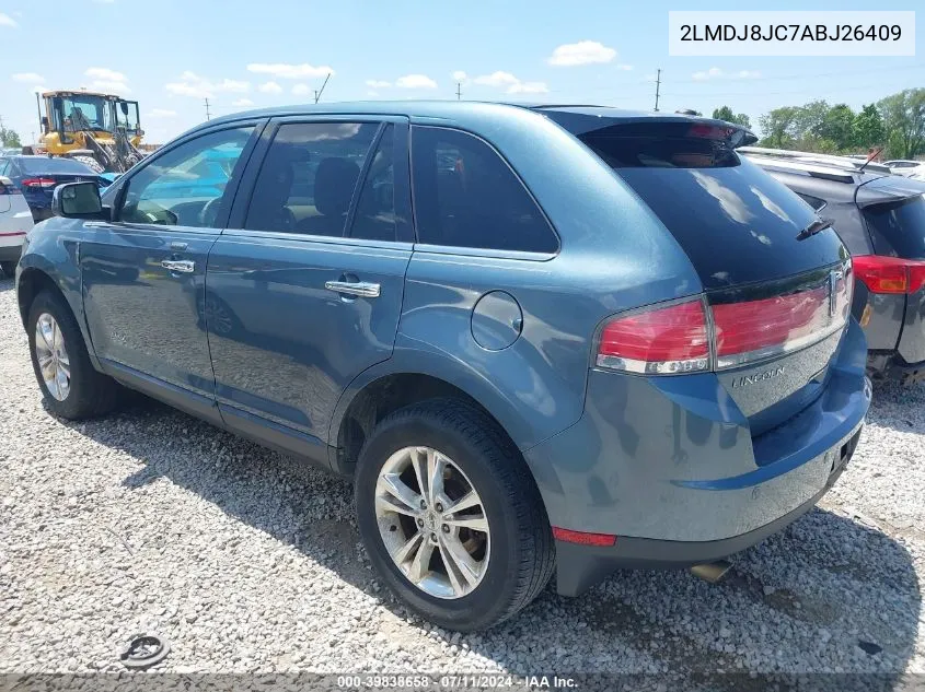 2010 Lincoln Mkx VIN: 2LMDJ8JC7ABJ26409 Lot: 39838658