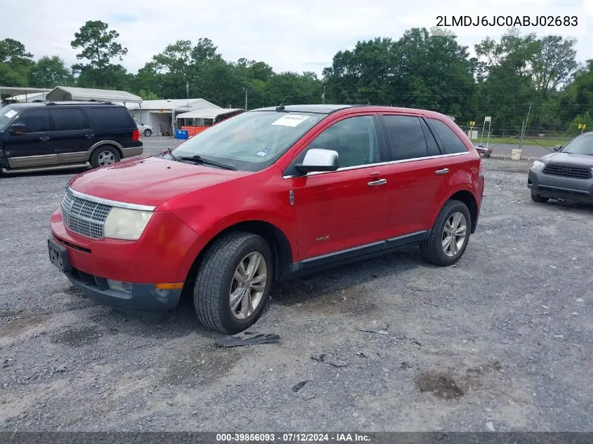 2010 Lincoln Mkx VIN: 2LMDJ6JC0ABJ02683 Lot: 39856093