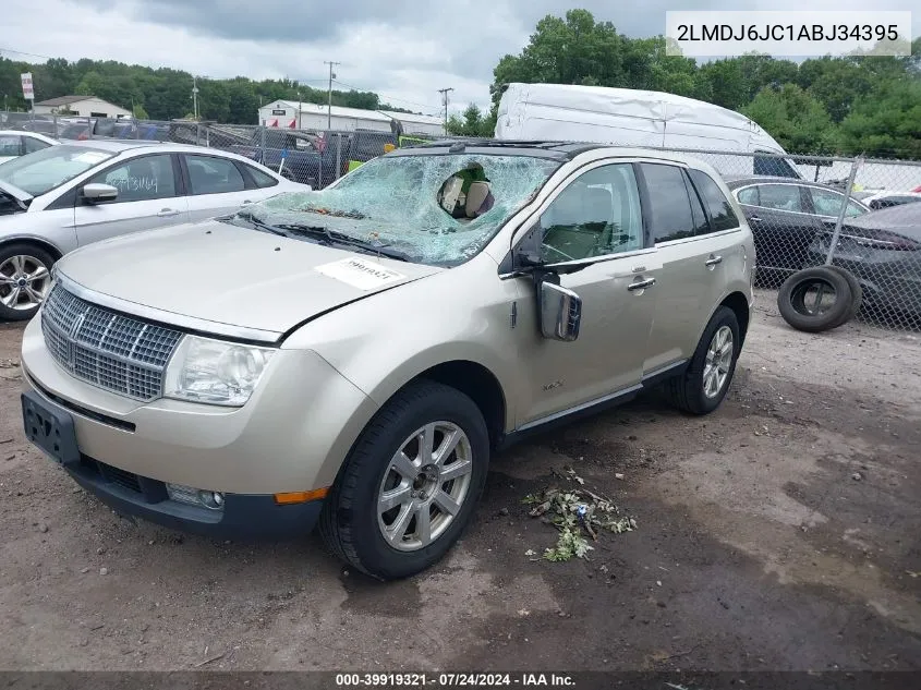 2010 Lincoln Mkx VIN: 2LMDJ6JC1ABJ34395 Lot: 39919321