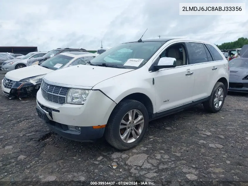 2010 Lincoln Mkx VIN: 2LMDJ6JC8ABJ33356 Lot: 39934437