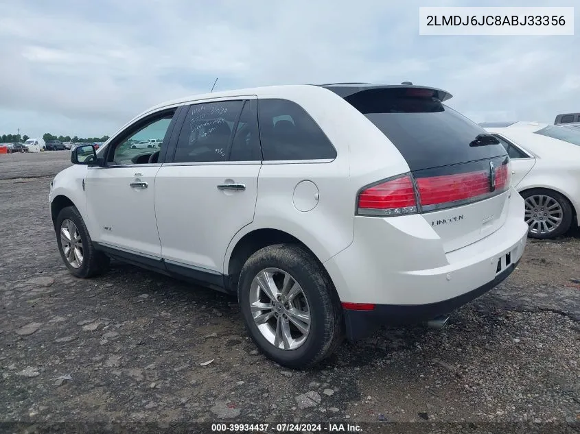 2010 Lincoln Mkx VIN: 2LMDJ6JC8ABJ33356 Lot: 39934437