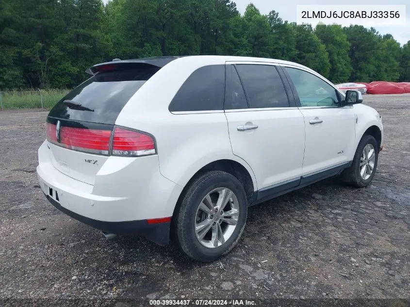 2010 Lincoln Mkx VIN: 2LMDJ6JC8ABJ33356 Lot: 39934437