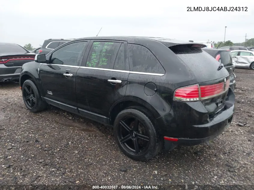 2010 Lincoln Mkx VIN: 2LMDJ8JC4ABJ24312 Lot: 40032587