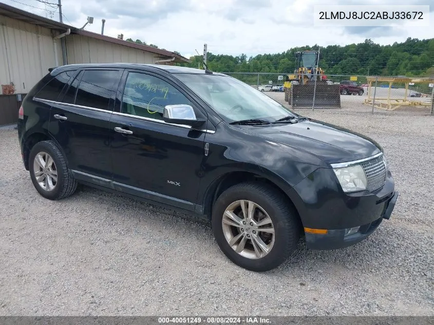 2010 Lincoln Mkx VIN: 2LMDJ8JC2ABJ33672 Lot: 40051249