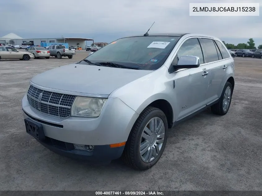 2010 Lincoln Mkx VIN: 2LMDJ8JC6ABJ15238 Lot: 40077461