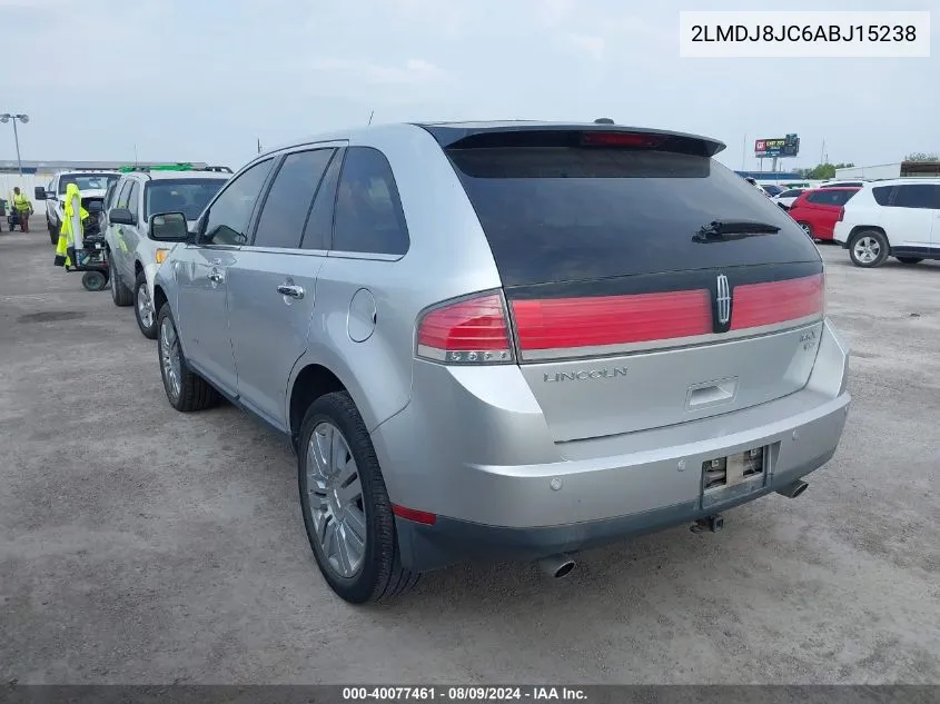 2010 Lincoln Mkx VIN: 2LMDJ8JC6ABJ15238 Lot: 40077461