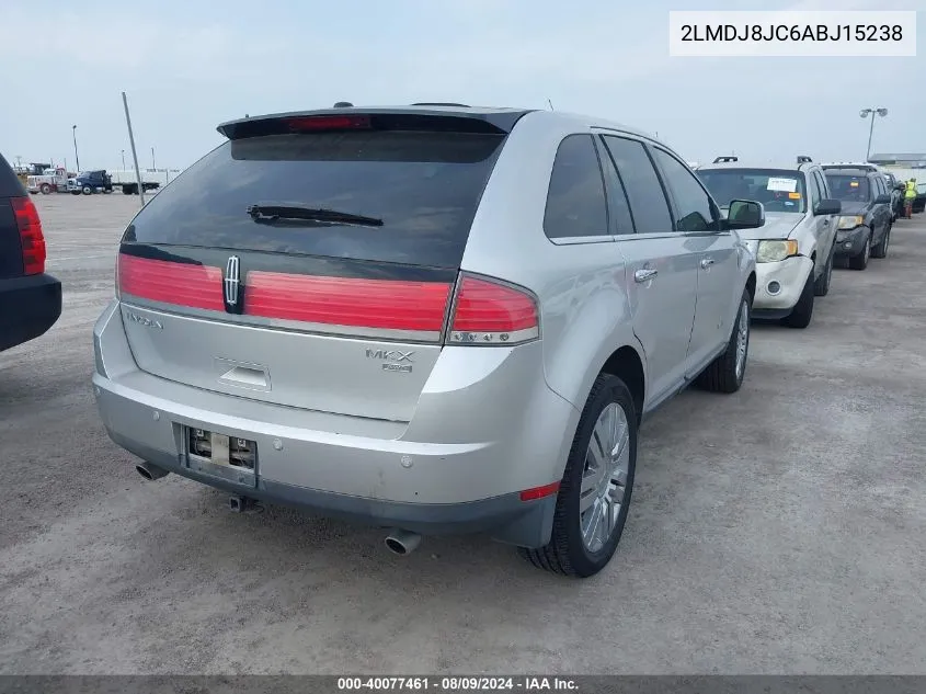 2010 Lincoln Mkx VIN: 2LMDJ8JC6ABJ15238 Lot: 40077461