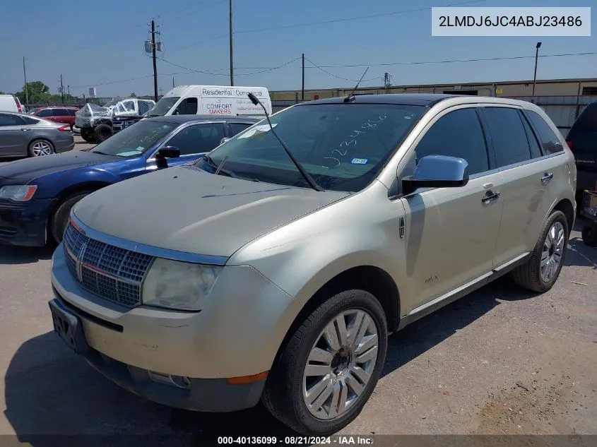 2010 Lincoln Mkx VIN: 2LMDJ6JC4ABJ23486 Lot: 40136099