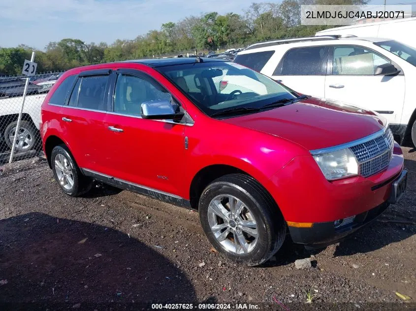 2010 Lincoln Mkx VIN: 2LMDJ6JC4ABJ20071 Lot: 40257625