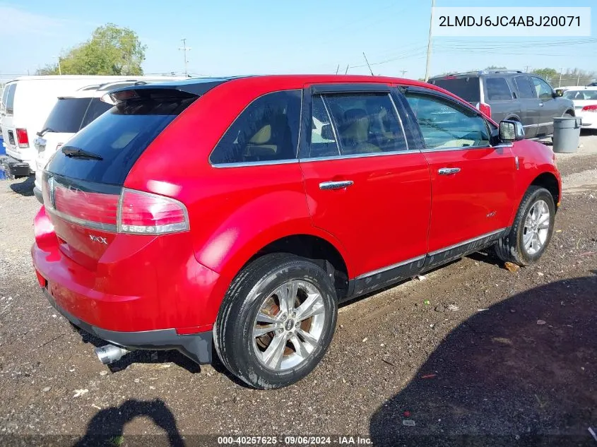 2010 Lincoln Mkx VIN: 2LMDJ6JC4ABJ20071 Lot: 40257625