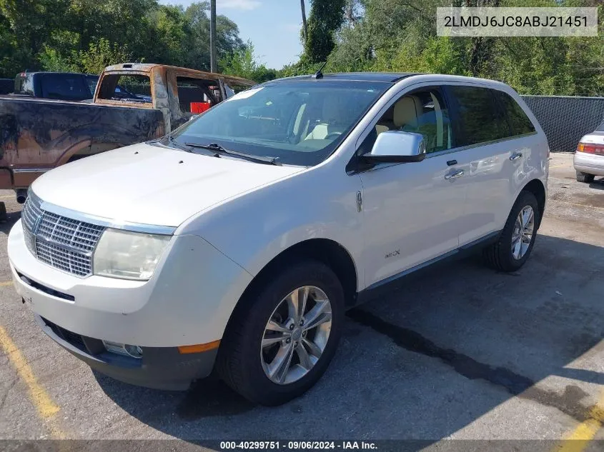 2010 Lincoln Mkx VIN: 2LMDJ6JC8ABJ21451 Lot: 40299751