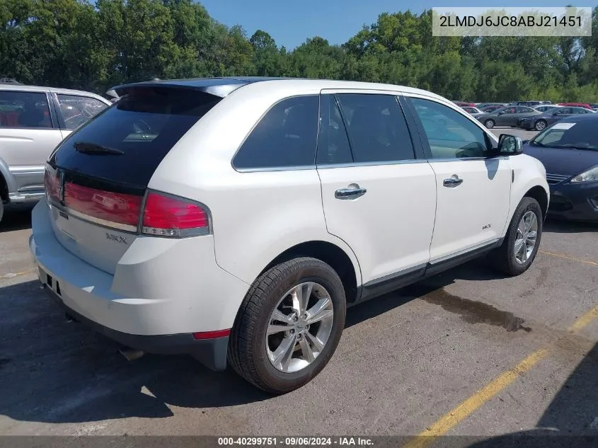 2010 Lincoln Mkx VIN: 2LMDJ6JC8ABJ21451 Lot: 40299751