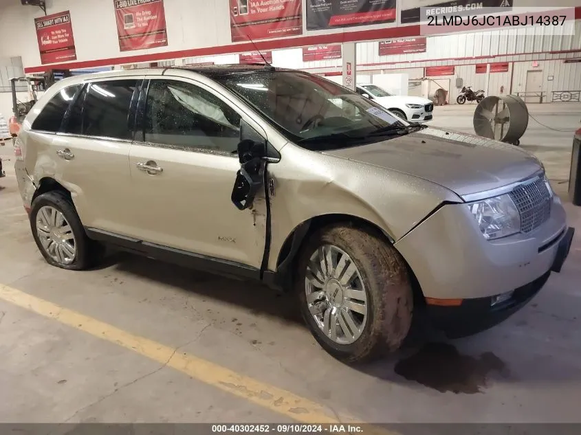 2010 Lincoln Mkx VIN: 2LMDJ6JC1ABJ14387 Lot: 40302452