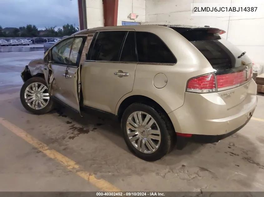 2010 Lincoln Mkx VIN: 2LMDJ6JC1ABJ14387 Lot: 40302452