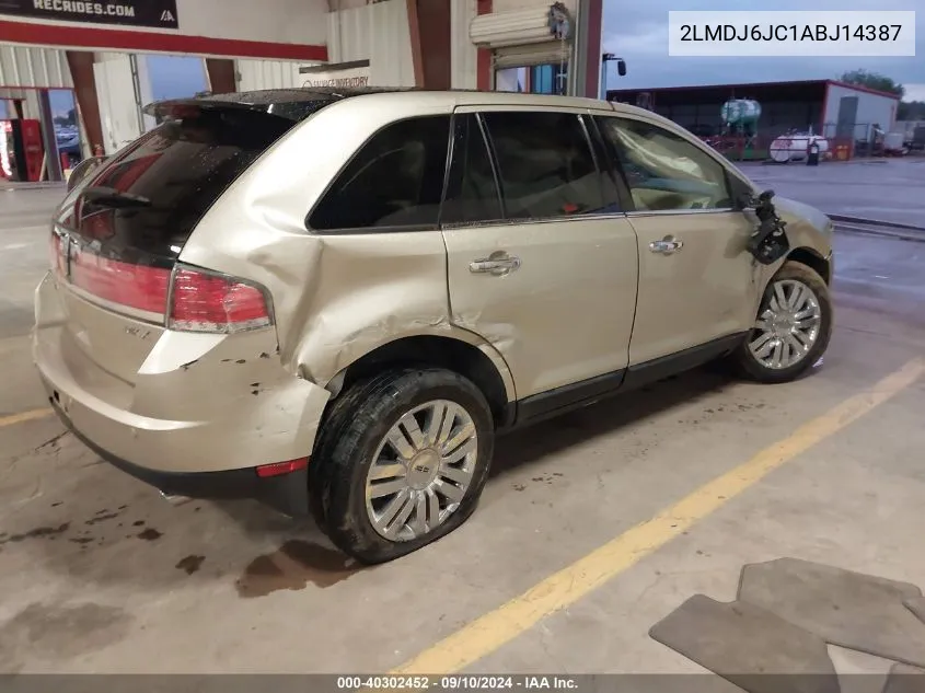 2010 Lincoln Mkx VIN: 2LMDJ6JC1ABJ14387 Lot: 40302452