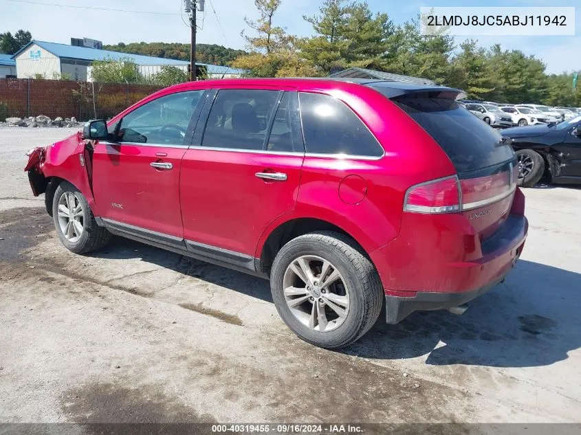 2010 Lincoln Mkx VIN: 2LMDJ8JC5ABJ11942 Lot: 40319455