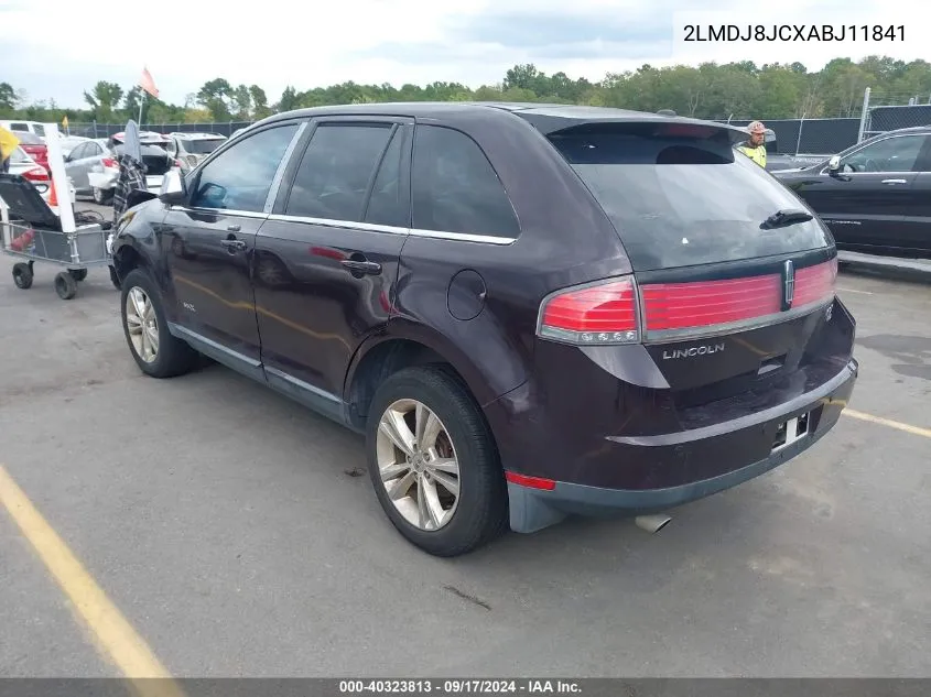 2010 Lincoln Mkx VIN: 2LMDJ8JCXABJ11841 Lot: 40323813