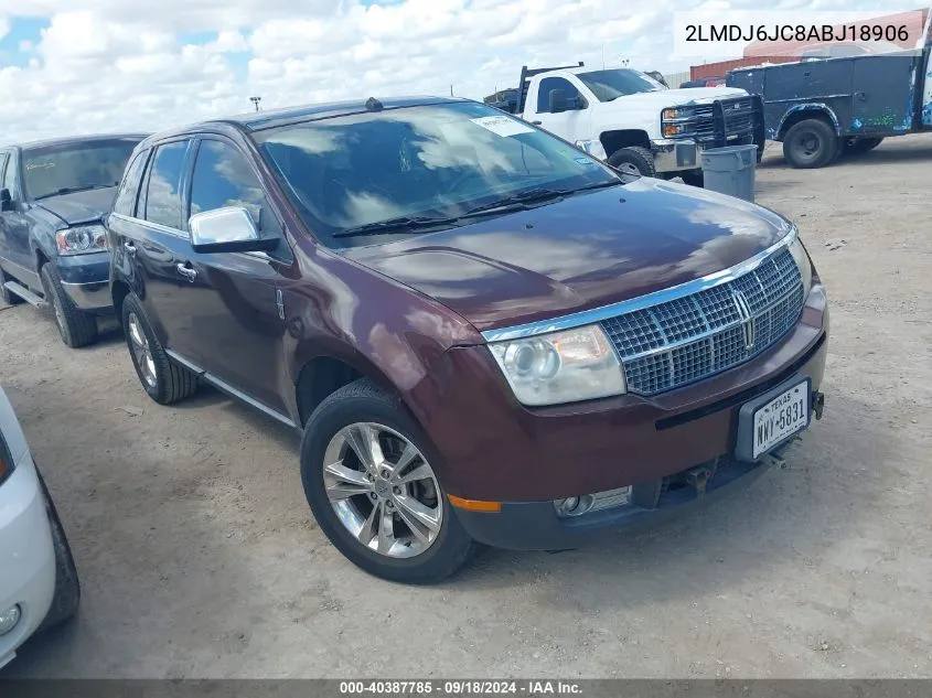 2010 Lincoln Mkx VIN: 2LMDJ6JC8ABJ18906 Lot: 40387785