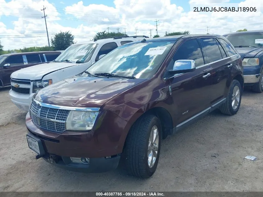 2010 Lincoln Mkx VIN: 2LMDJ6JC8ABJ18906 Lot: 40387785