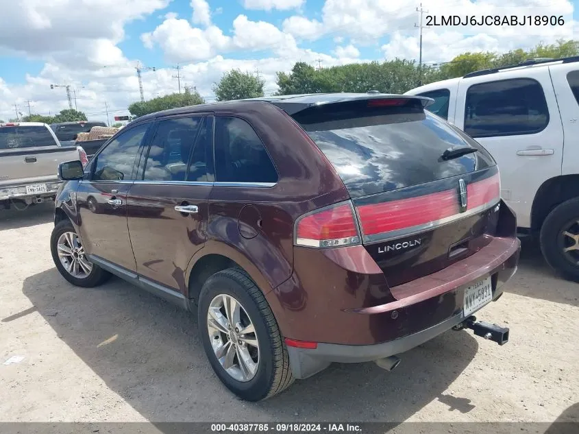 2010 Lincoln Mkx VIN: 2LMDJ6JC8ABJ18906 Lot: 40387785