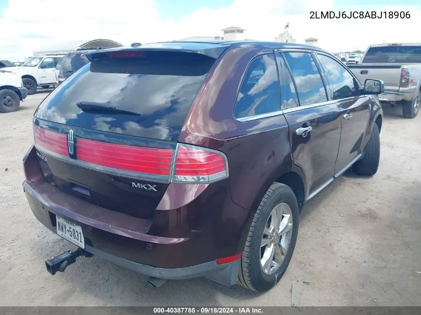 2010 Lincoln Mkx VIN: 2LMDJ6JC8ABJ18906 Lot: 40387785