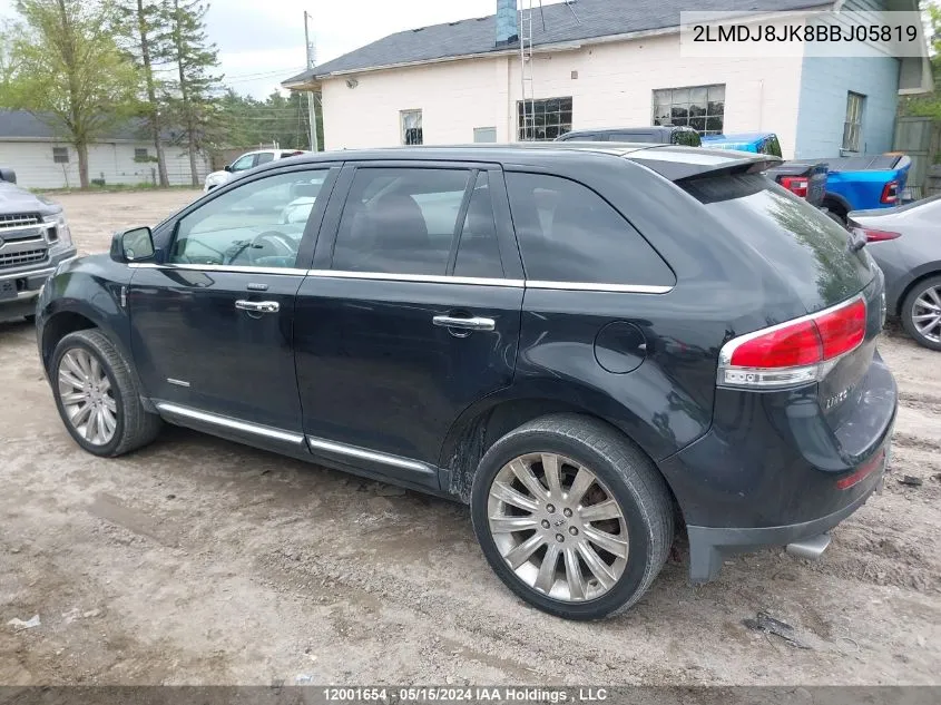 2LMDJ8JK8BBJ05819 2011 Lincoln Mkx