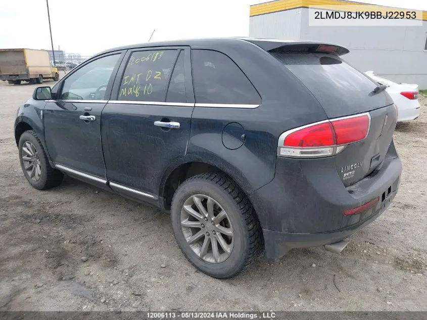 2LMDJ8JK9BBJ22953 2011 Lincoln Mkx