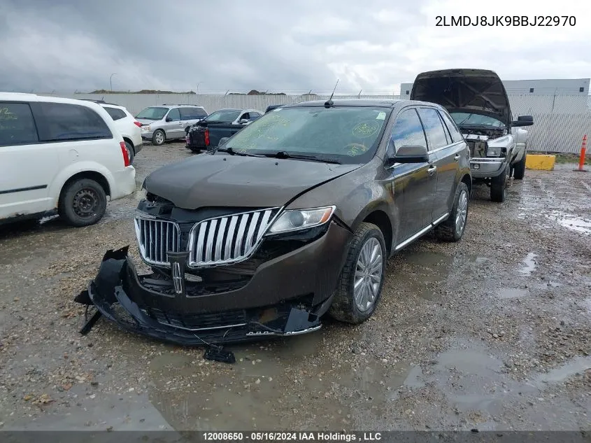 2011 Lincoln Mkx VIN: 2LMDJ8JK9BBJ22970 Lot: 12008650