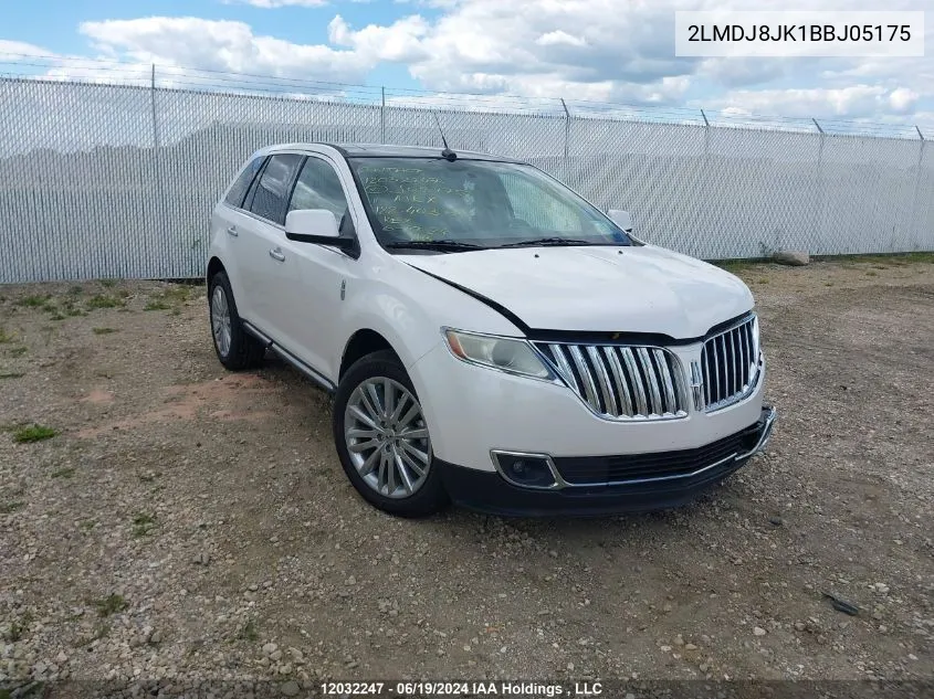 2011 Lincoln Mkx VIN: 2LMDJ8JK1BBJ05175 Lot: 12032247