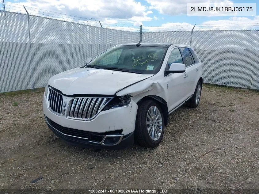 2011 Lincoln Mkx VIN: 2LMDJ8JK1BBJ05175 Lot: 12032247